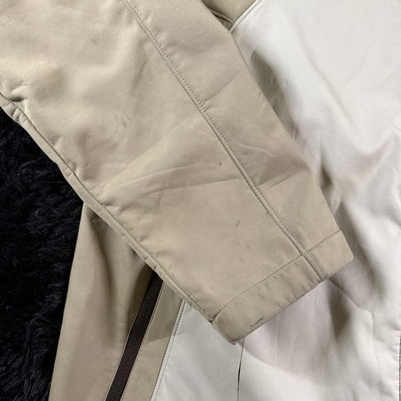 Nike Jacket Mens XL Beige White Fleece Lined Full Zip Zip Pockets Swoosh Outdoor - Picture 8 of 14